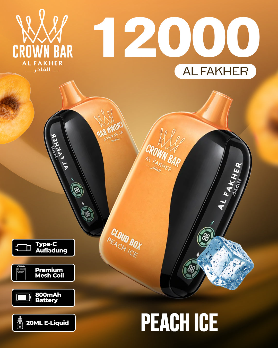 Al Fakher Vape 12000 - Peach Berry