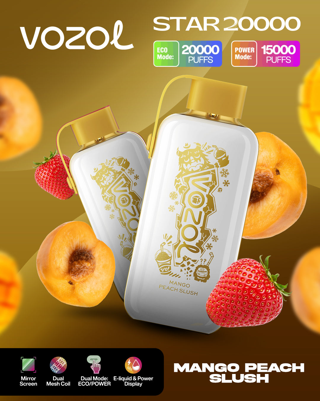 VOZOL VAPE STAR 20000 Peach Mango